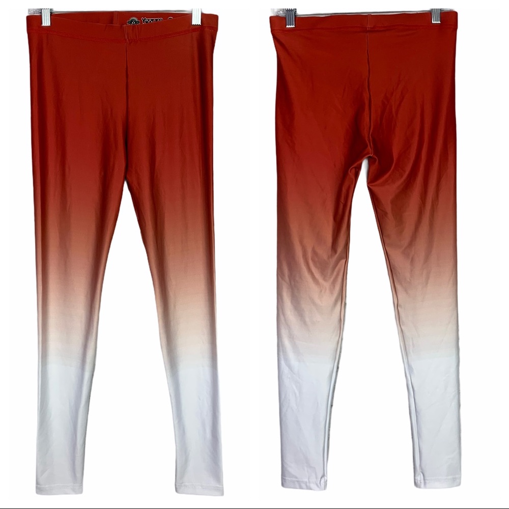 Yizzam Ombré Red White Midrise Stretch Legging NWT